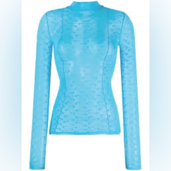 Marine Serre Tops - Marine Serre Moon Second Skin Mesh Top